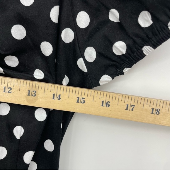 ModCloth Collectif London Polka Dot Pinup Dress Sz XS black white - Picture 7 of 9